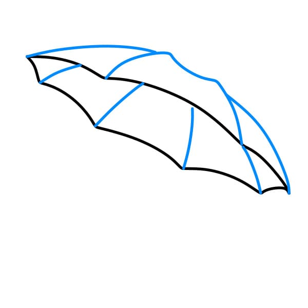 Hướng dẫn cách vẽ chiếc Ô (Dù) đơn giản và đẹp cho bé - Bước 2