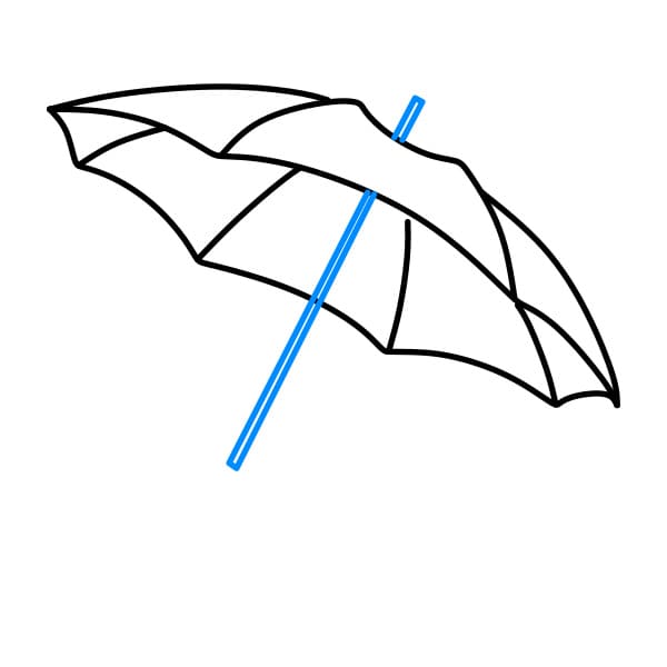 Hướng dẫn cách vẽ chiếc Ô (Dù) đơn giản và đẹp cho bé - Bước 3