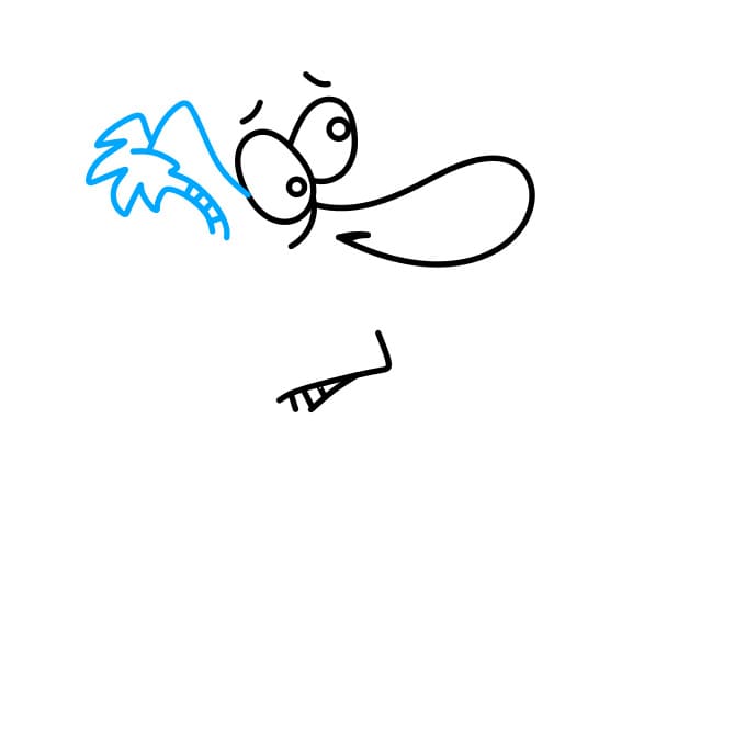 Hướng dẫn cách vẽ người đàn ông đang cầm cái Ô (Dù) đơn giản cho bé - Bước 2