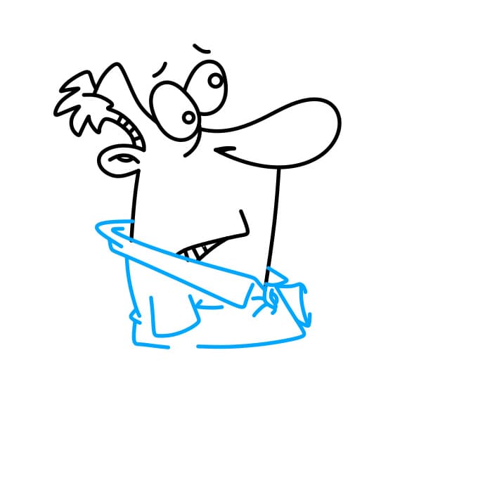 Hướng dẫn cách vẽ người đàn ông đang cầm cái Ô (Dù) đơn giản cho bé - Bước 3