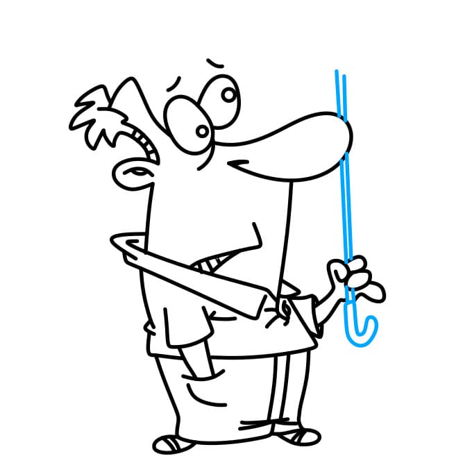 Hướng dẫn cách vẽ người đàn ông đang cầm cái Ô (Dù) đơn giản cho bé - Bước 6