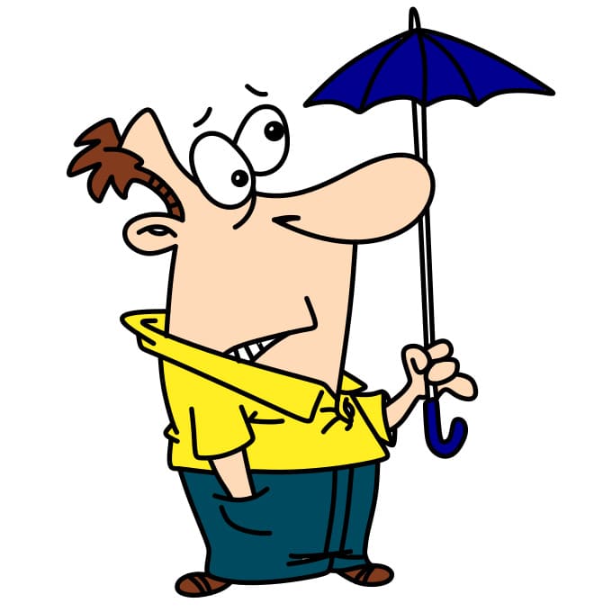 Hướng dẫn cách vẽ người đàn ông đang cầm cái Ô (Dù) đơn giản cho bé