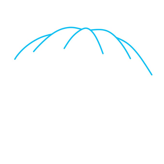 Hướng dẫn cách vẽ chiếc Ô (Dù) đơn giản và đẹp cho bé - Bước 1