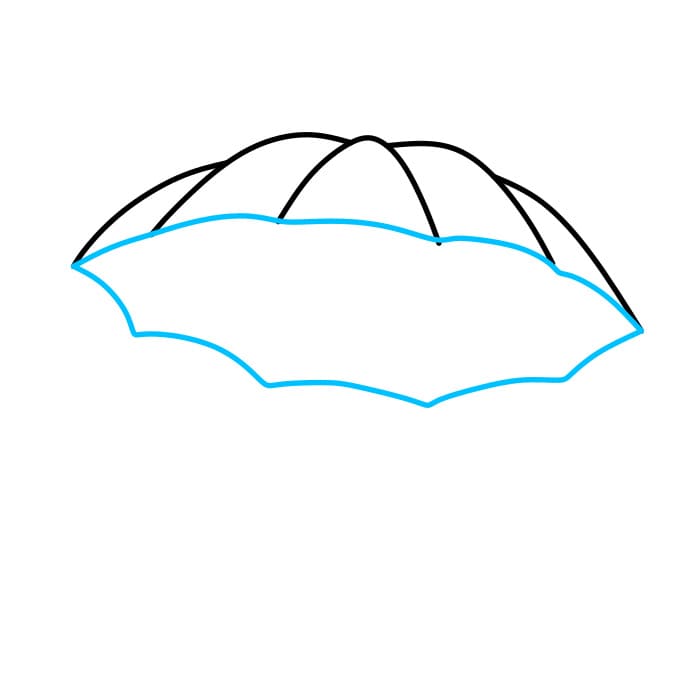 Hướng dẫn cách vẽ chiếc Ô (Dù) đơn giản và đẹp cho bé - Bước 2