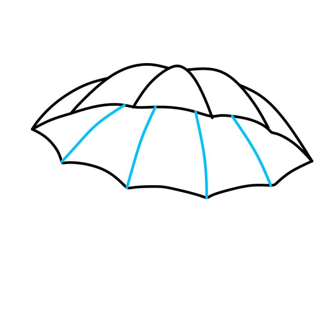 Hướng dẫn cách vẽ chiếc Ô (Dù) đơn giản và đẹp cho bé - Bước 3