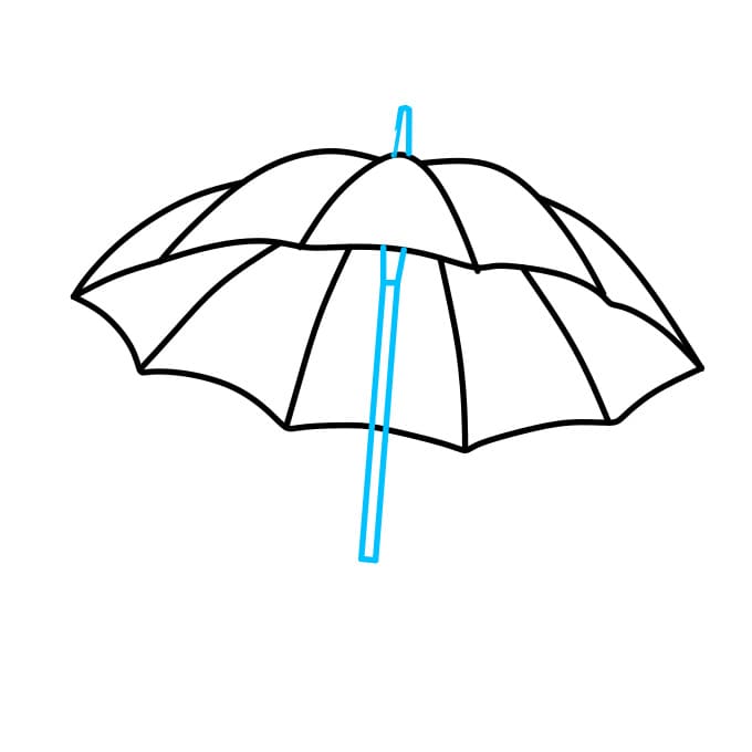 Hướng dẫn cách vẽ chiếc Ô (Dù) đơn giản và đẹp cho bé - Bước 4