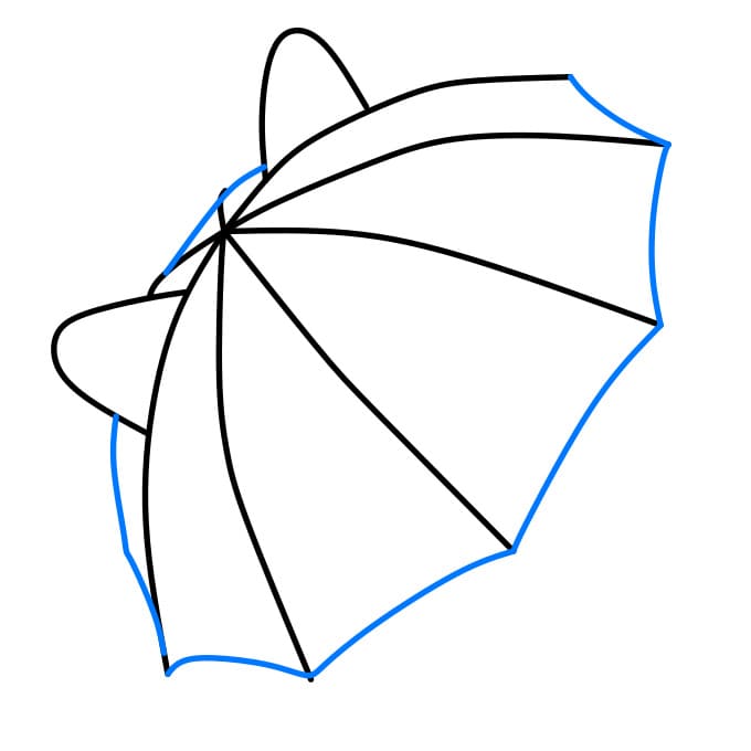 Hướng dẫn cách vẽ chiếc Ô (Dù) đơn giản và dễ thương cho bé - Bước 3