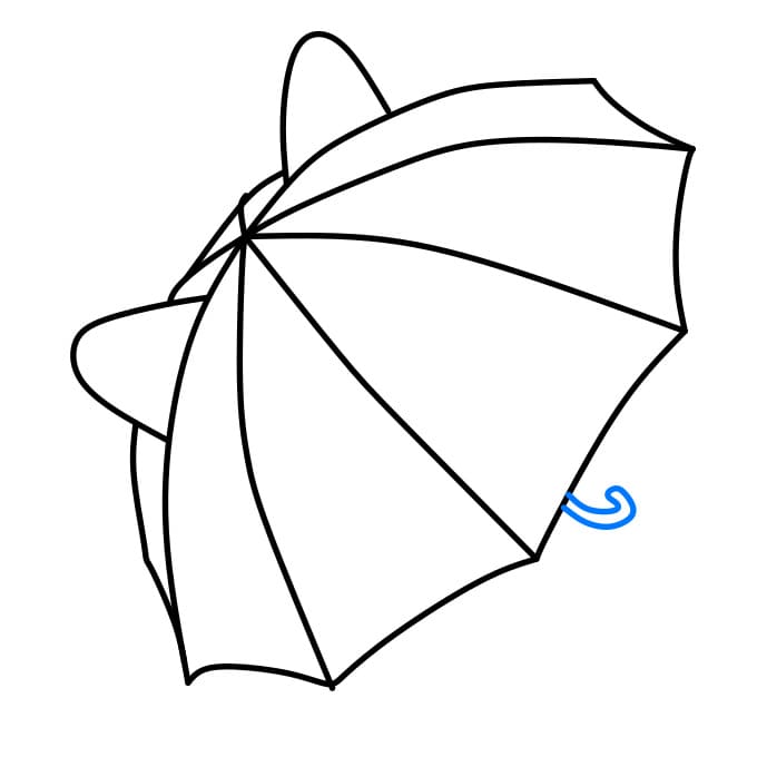 Hướng dẫn cách vẽ chiếc Ô (Dù) đơn giản và dễ thương cho bé - Bước 4