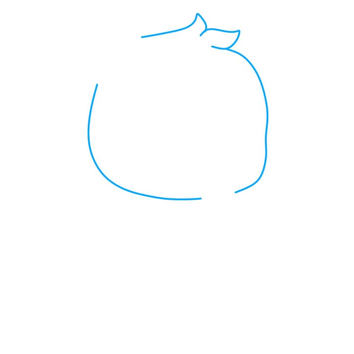 Hướng dẫn vẽ chú gấu bông đang buồn cho bé - Bước 1