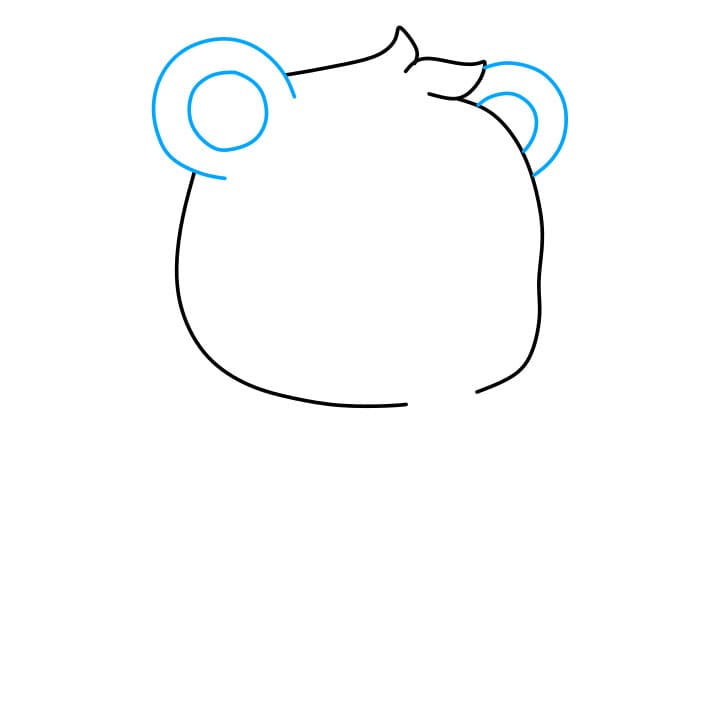 Hướng dẫn vẽ chú gấu bông đang buồn cho bé - Bước 2