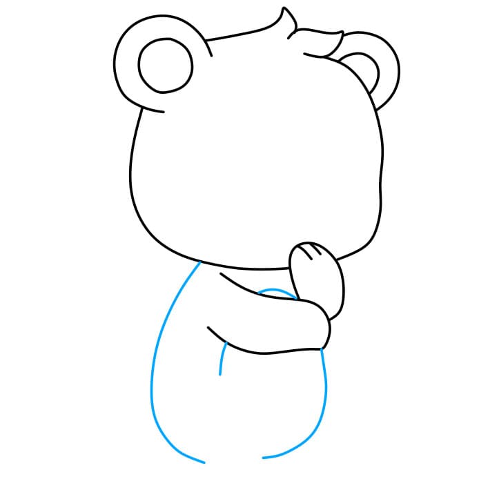 Hướng dẫn vẽ chú gấu bông đang buồn cho bé - Bước 4