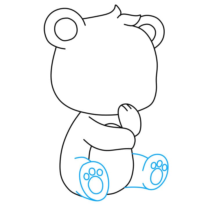 Hướng dẫn vẽ chú gấu bông đang buồn cho bé - Bước 5