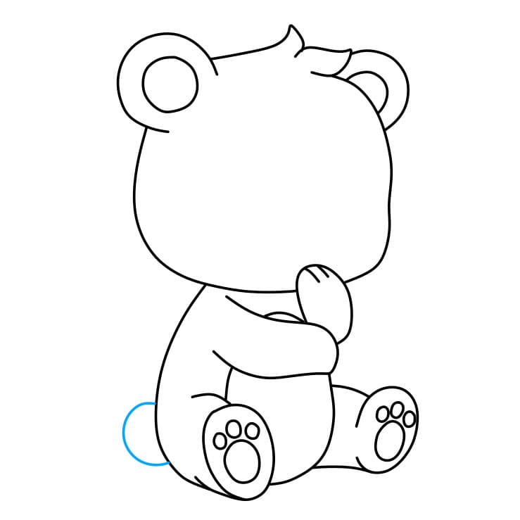 Hướng dẫn vẽ chú gấu bông đang buồn cho bé - Bước 6