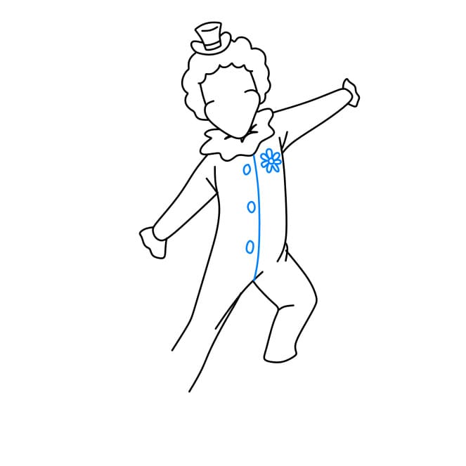 Hướng dẫn vẽ chú hề vui vẻ đơn giản và đẹp cho bé - Bước 5