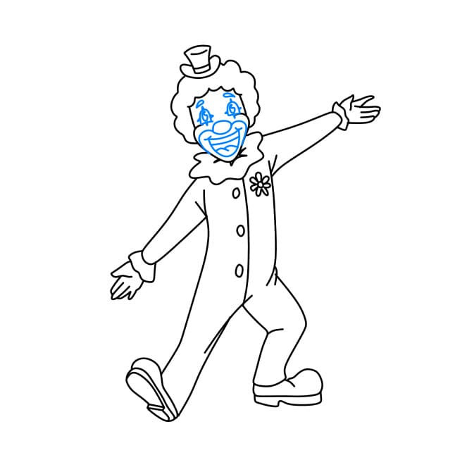 Hướng dẫn vẽ chú hề vui vẻ đơn giản và đẹp cho bé - Bước 8