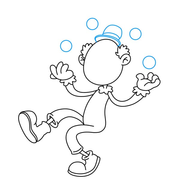 Hướng dẫn vẽ chú hề vui vẻ đơn giản và đẹp cho bé - Bước 6