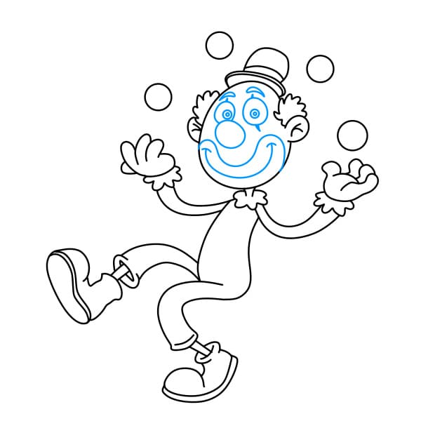 Hướng dẫn vẽ chú hề vui vẻ đơn giản và đẹp cho bé - Bước 7