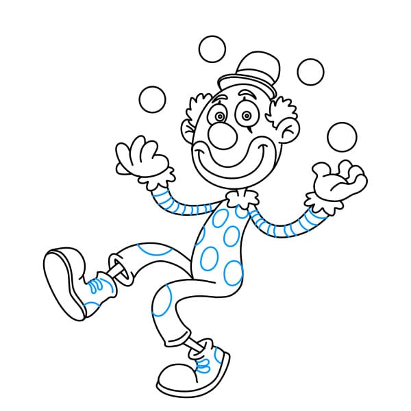 Hướng dẫn vẽ chú hề vui vẻ đơn giản và đẹp cho bé - Bước 8