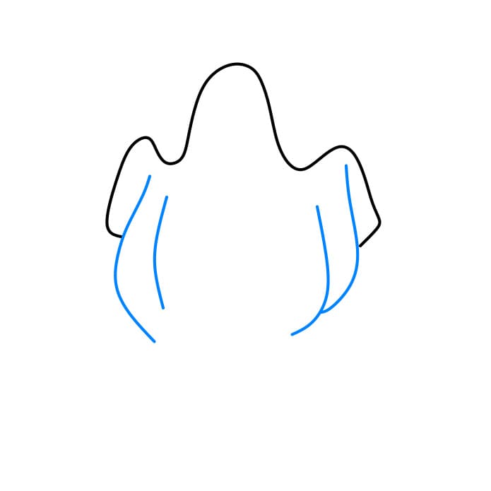 Hướng dẫn vẽ con ma đáng sợ và đơn giản cho bé - Bước 2