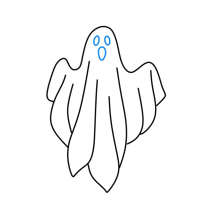 Hướng dẫn vẽ con ma đáng sợ và đơn giản cho bé - Bước 3