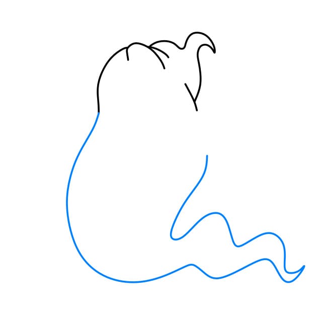 Hướng dẫn vẽ con ma hài hước và đơn giản cho bé - Bước 2