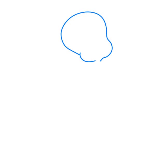 Hướng dẫn vẽ con ma đáng yêu và đơn giản cho bé - Bước 1