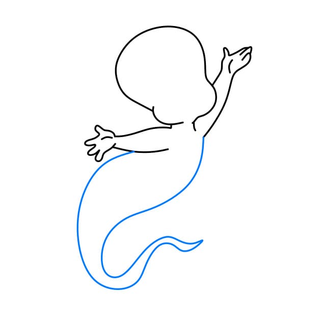 Hướng dẫn vẽ con ma đáng yêu và đơn giản cho bé - Bước 3