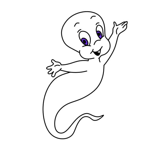 Hướng dẫn vẽ con ma đáng yêu và đơn giản cho bé