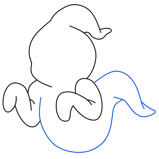 Hướng dẫn vẽ con ma đáng sợ và hung dữ cho bé - Bước 4