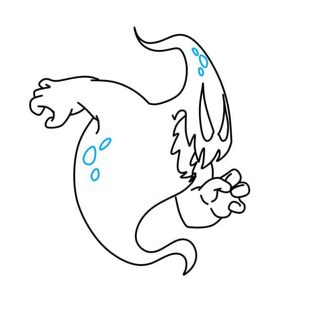 Hướng dẫn vẽ con ma ác độc và gian xảo cho bé - Bước 5