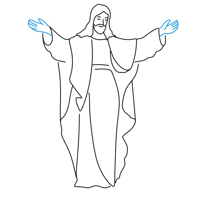 Hướng dẫn vẽ chúa jesus - Bước 4