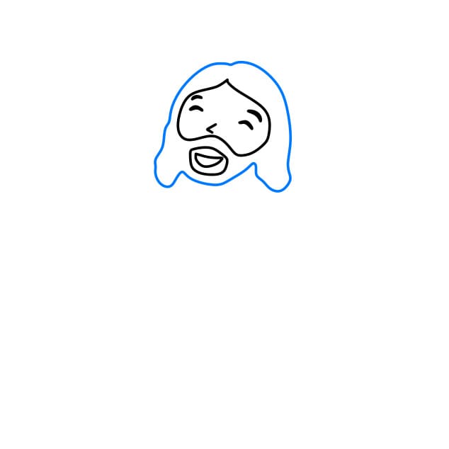 Hướng dẫn vẽ chúa jesus - Bước 2