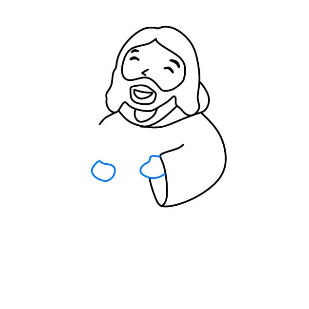 Hướng dẫn vẽ chúa jesus - Bước 4