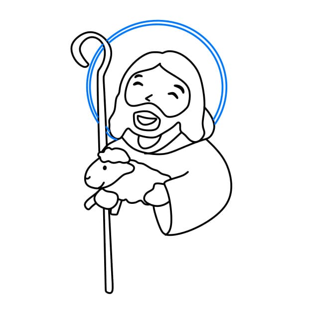 Hướng dẫn vẽ chúa jesus - Bước 7