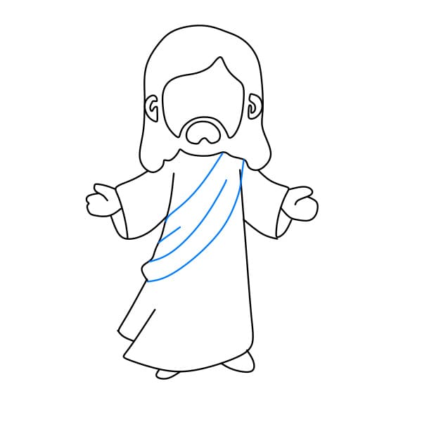 Hướng dẫn vẽ chúa jesus - Bước 6