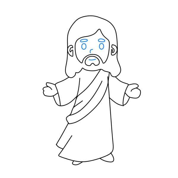 Hướng dẫn vẽ chúa jesus - Bước 7