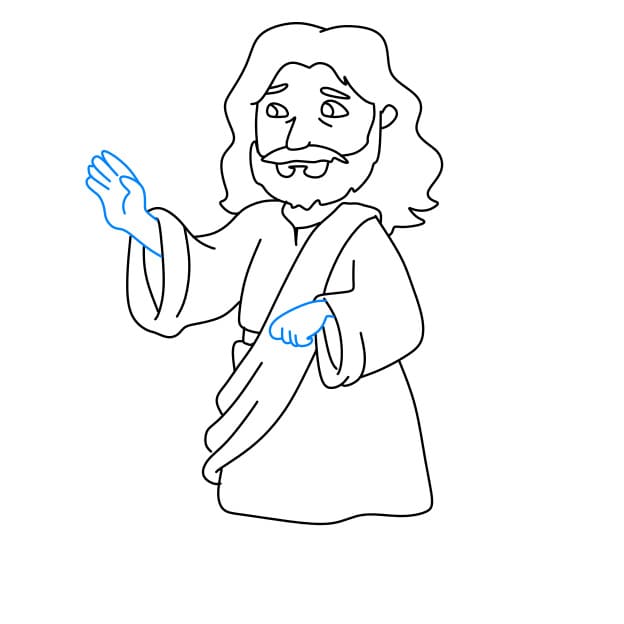 Hướng dẫn vẽ chúa Jesus - Bước 5