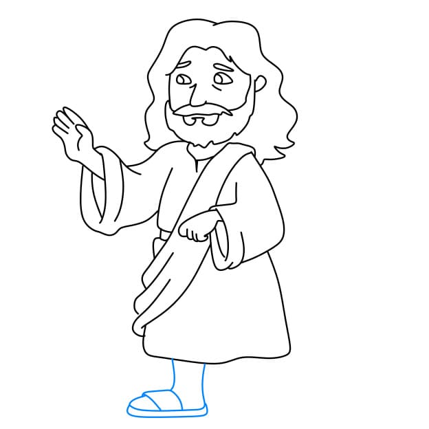 Hướng dẫn vẽ chúa Jesus - Bước 6