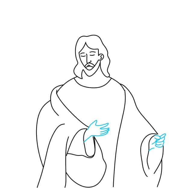 Hướng dẫn vẽ chúa Jesus - Bước 6