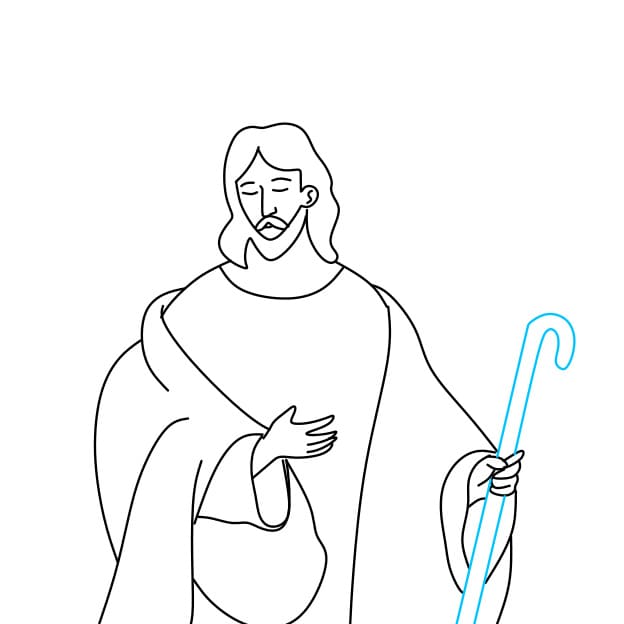 Hướng dẫn vẽ chúa Jesus - Bước 7