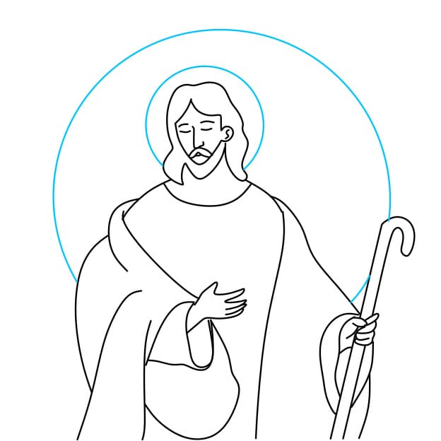 Hướng dẫn vẽ chúa Jesus - Bước 8