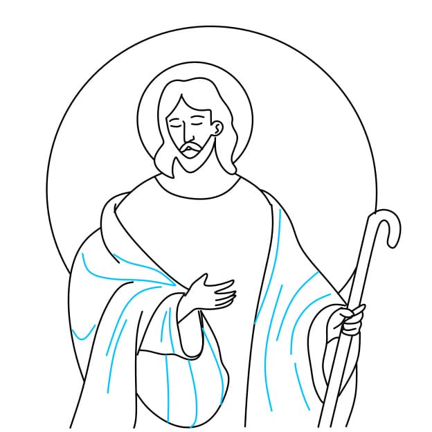 Hướng dẫn vẽ chúa Jesus - Bước 9