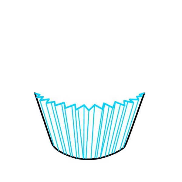 Hướng dẫn vẽ chiếc bánh cupcake - Bước 2