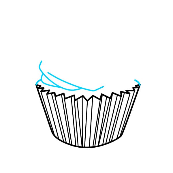Hướng dẫn vẽ chiếc bánh cupcake - Bước 3