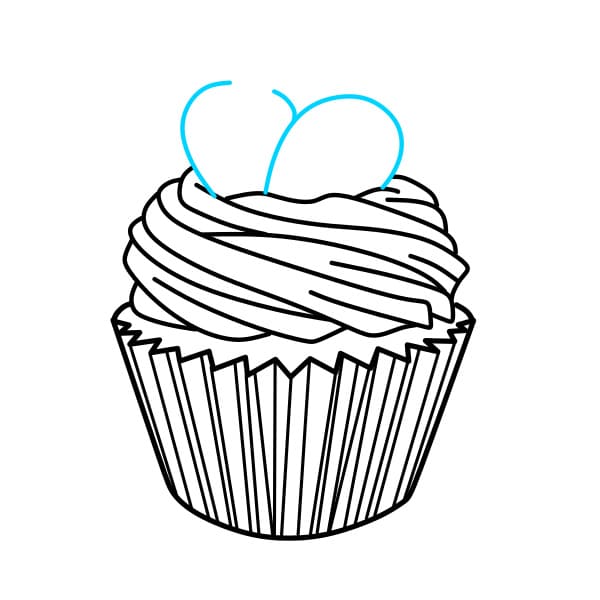 Hướng dẫn vẽ chiếc bánh cupcake - Bước 4