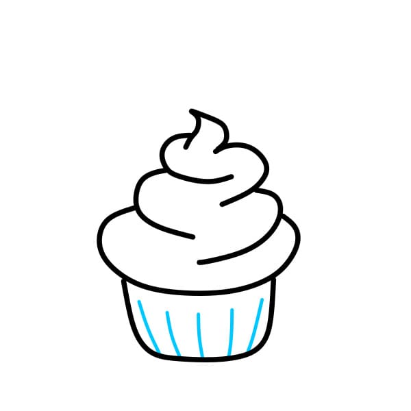Hướng dẫn vẽ chiếc bánh Cupcake - Bước 3