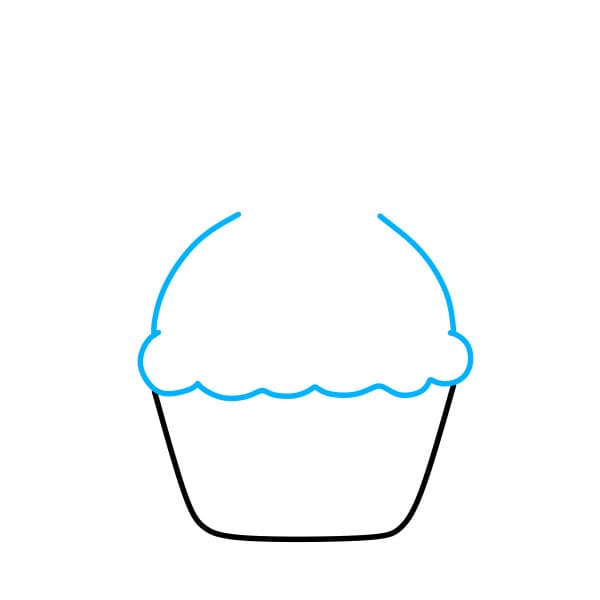 Hướng dẫn vẽ chiếc bánh cupcake đáng yêu - Bước 2