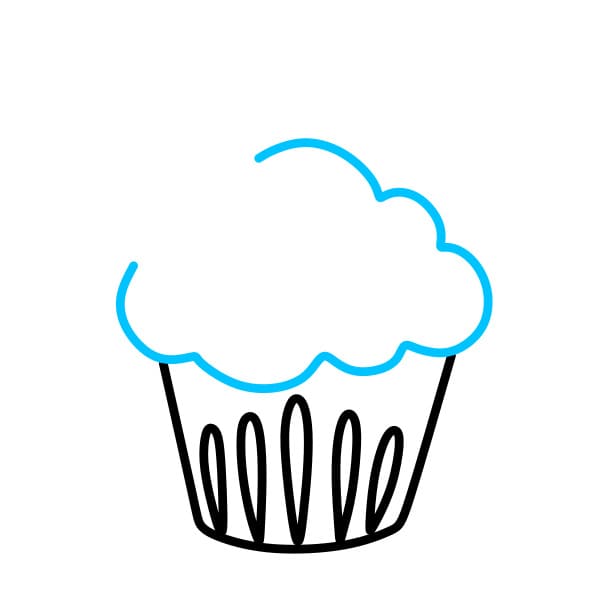 Hướng dẫn vẽ cái bánh cupcake - Bước 2