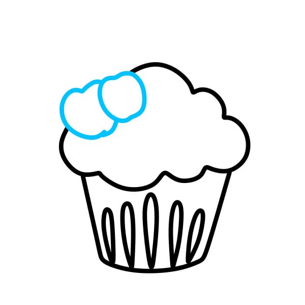 Hướng dẫn vẽ cái bánh cupcake - Bước 3