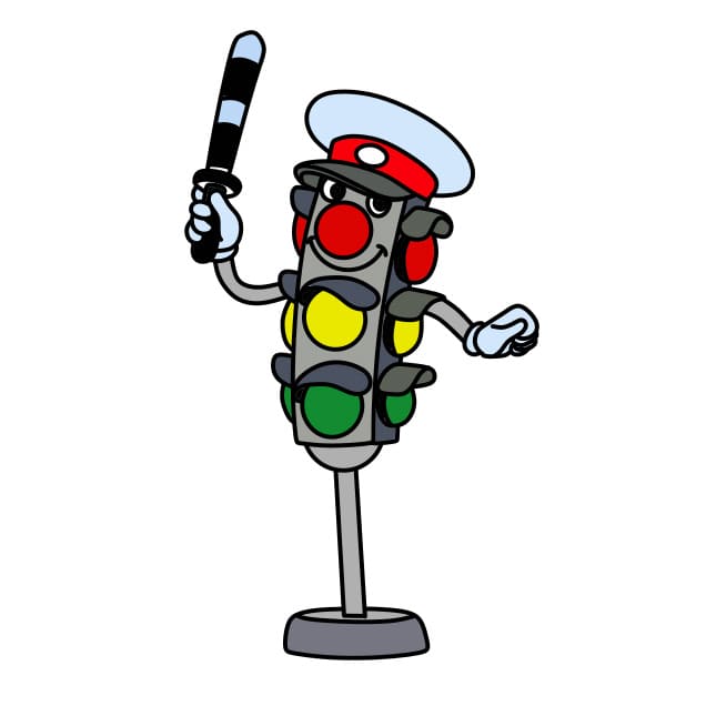 Hướng dẫn vẽ đèn giao thông ngộ nghĩnh - Bước 8